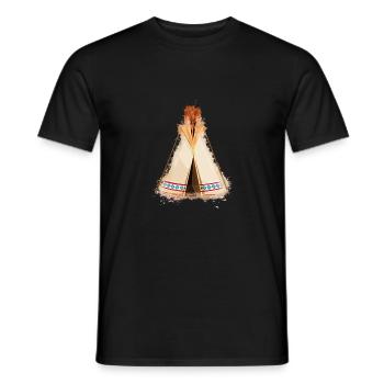 Tipi historiquement brillant - T-shirt homme - noir - Devant - AI Model Male 178 light (178cm)