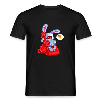 lapin qui téléphone.png - T-shirt homme - noir - Devant - AI Model Male 178 light (178cm)
