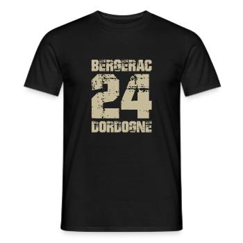 France Aquitaine Dordogne Bergerac 24 - T-shirt homme - noir - Devant - AI Model Male 178 light (178cm)