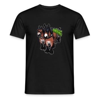 Carriage Driving Horses Cold Blood Gift Funny - Men's T-Shirt - black - Front - AI Model Male 178 light (178cm)