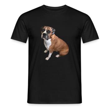 Boxer chien - T-shirt homme - noir - Devant - AI Model Male 178 light (178cm)