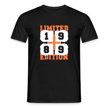 1989 birthday 33 years anniversary retro edition - Men's T-Shirt - black - Front - AI Model Male 178 light (178cm)