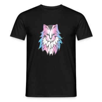 Katze LGBT queer transgender - Männer T-Shirt - Schwarz - Vorne - AI Model Male 178 light (178cm)