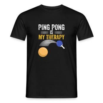 ping pong is my therapy - Men's T-Shirt - black - Front - AI Model Male 178 light (178cm)