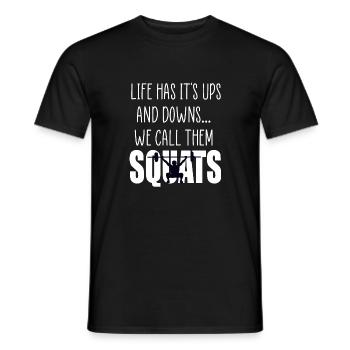 Squats Gym Angebot - Männer T-Shirt - Schwarz - Vorne - AI Model Male 178 light (178cm)