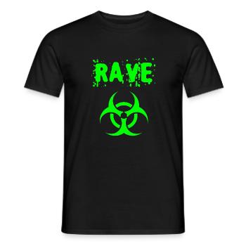 rave - Men's T-Shirt - black - Front - AI Model Male 178 light (178cm)