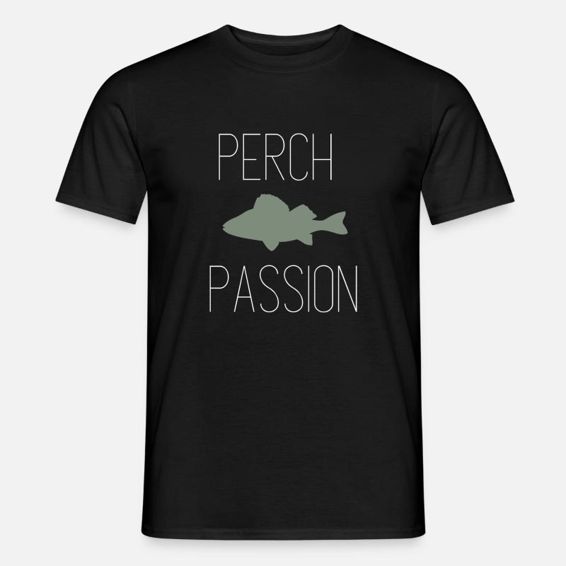 Barsch Leidenschaft - Perch Passion - Männer T-Shirt - Schwarz