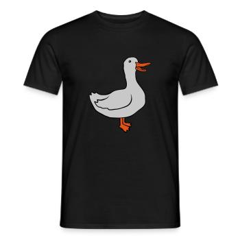 Doux design d’oie heureuse - T-shirt homme - noir - Devant - AI Model Male 178 light (178cm)