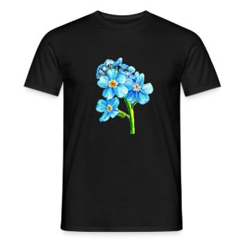 Forget-me-nots - fleur d’animal de compagnie - T-shirt homme - noir - Devant - AI Model Male 178 light (178cm)