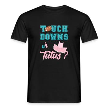 Touch downs or tutus gender reveal baby shower - T-shirt homme - noir - Devant - AI Model Male 178 light (178cm)