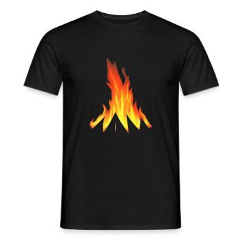 Lagerfeuer Camping Natur Wald Feuer draußen Zelt 1 - Männer T-Shirt - Schwarz - Vorne - AI Model Male 178 light (178cm)