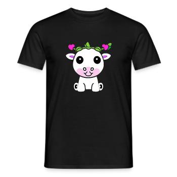Kuh süß Tier Bauernhof lustig Kühe Tiere neu 2 - Männer T-Shirt - Schwarz - Vorne - AI Model Male 178 light (178cm)