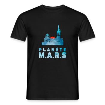 Planète Mars 2 - T-shirt homme - noir - Devant - AI Model Male 178 light (178cm)