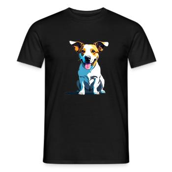 Jack Russel panting - Men's T-Shirt - black - Front - AI Model Male 178 light (178cm)