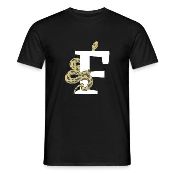 Lettre f serpent - T-shirt homme - noir - Devant - AI Model Male 178 light (178cm)