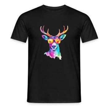 Zazo der Hirsch - Männer T-Shirt - Schwarz - Vorne - AI Model Male 178 light (178cm)