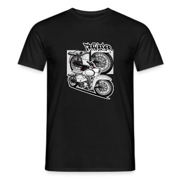 Étoile (blanche) // Illustration - T-shirt homme - noir - Devant - AI Model Male 178 light (178cm)