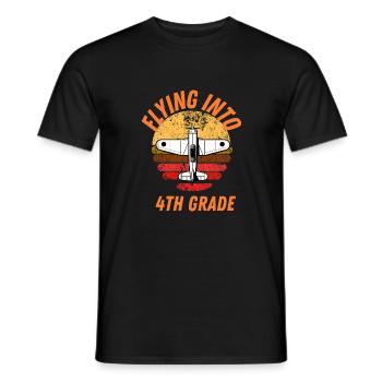 Flying Into 4rd Grade Back to School for Pupils - Men's T-Shirt - black - Front - AI Model Male 178 light (178cm)