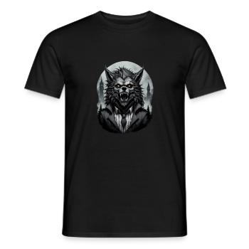 WEREWOLF in costume 6 - Men's T-Shirt - black - Front - AI Model Male 178 light (178cm)