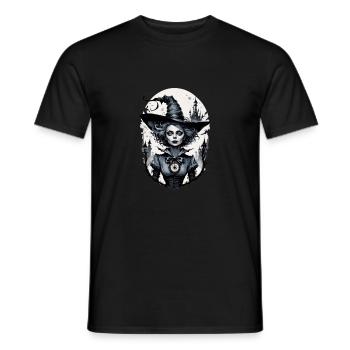 Klassische Hexe 18 - Männer T-Shirt - Schwarz - Vorne - AI Model Male 178 light (178cm)