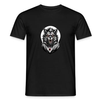 LOUP GAROU costume 11 - T-shirt homme - noir - Devant - AI Model Male 178 light (178cm)