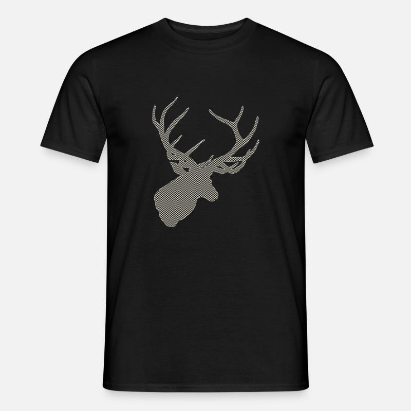 Hirsch mit Muster - Männer T-Shirt - Schwarz