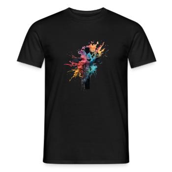 Conception de croix Christianisme chrétien et orthodoxe - T-shirt homme - noir - Devant - AI Model Male 178 light (178cm)