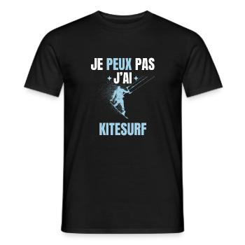 je peux pas j'ai kitesurf - T-shirt homme - noir - Devant - AI Model Male 178 light (178cm)