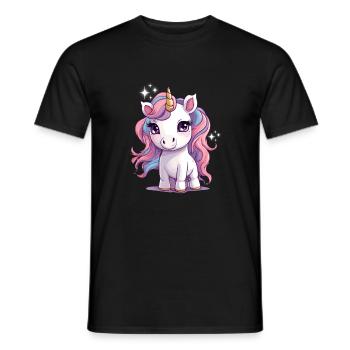 Bezauberndes, kleines Einhorn - Männer T-Shirt - Schwarz - Vorne - AI Model Male 178 light (178cm)