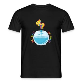 Soyez réaliste ! Être libre! - T-shirt homme - noir - Devant - AI Model Male 178 light (178cm)