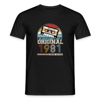 Vintage 1981 Cadeau Anniversaire 43 ans - T-shirt homme - noir - Devant - AI Model Male 178 light (178cm)