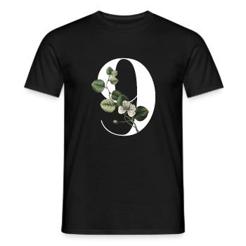 Nummer 9 Blumengrün -9. Blumengeburtstag - Männer T-Shirt - Schwarz - Vorne - AI Model Male 178 light (178cm)