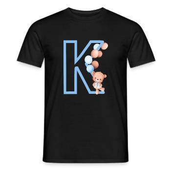Blue Letter k Bear - Men's T-Shirt - black - Front - AI Model Male 178 light (178cm)