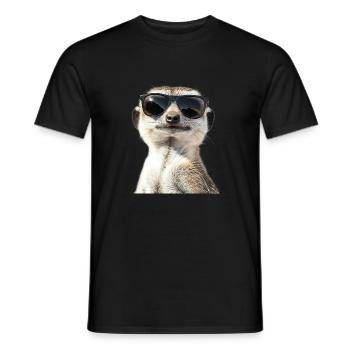 Meerkat with sunglasses - Men's T-Shirt - black - Front - AI Model Male 178 light (178cm)