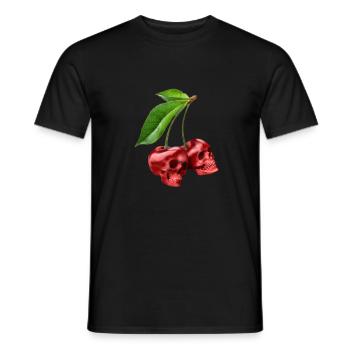Cherries Skulls Cherry Skull - Men's T-Shirt - black - Front - AI Model Male 178 light (178cm)