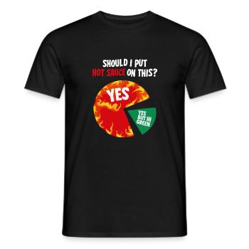Design for passionate sauce fans - Men's T-Shirt - black - Front - AI Model Male 178 light (178cm)