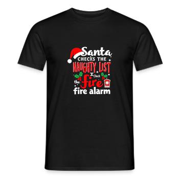 Santa checks the naughty - Men's T-Shirt - black - Front - AI Model Male 178 light (178cm)