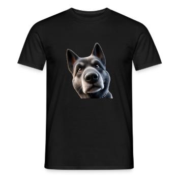 Tête de chien 2 - T-shirt homme - noir - Devant - AI Model Male 178 light (178cm)