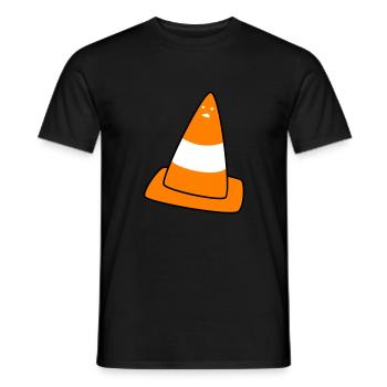 cône de signalisation avec visage - T-shirt homme - noir - Devant - AI Model Male 178 light (178cm)
