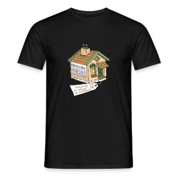 housing is a right - Men's T-Shirt - black - Front - AI Model Male 178 light (178cm)