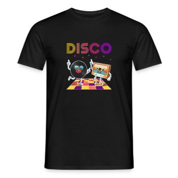 Soirée dansante disco rétro - T-shirt homme - noir - Devant - AI Model Male 178 light (178cm)