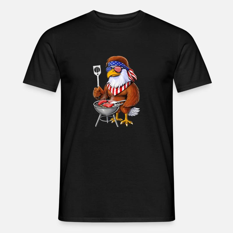 American Bald Eagle Barbecue - T-shirt homme - noir