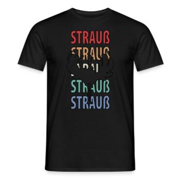 Strauß Ostrich Vogel Strauß Ornithologie - Männer T-Shirt - Schwarz - Vorne - AI Model Male 178 light (178cm)