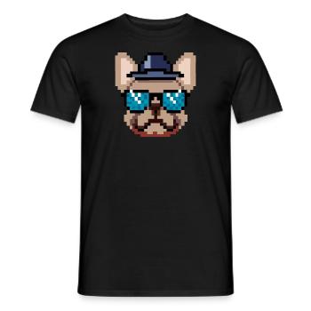 Cool Français Bulldog Pixel Art Dog Lover Frenc - T-shirt homme - noir - Devant - AI Model Male 178 light (178cm)