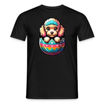 Easter Egg Easter Egg Dog Poodle Hatches From The Egg - Men's T-Shirt - black - Front - AI Model Male 178 light (178cm)