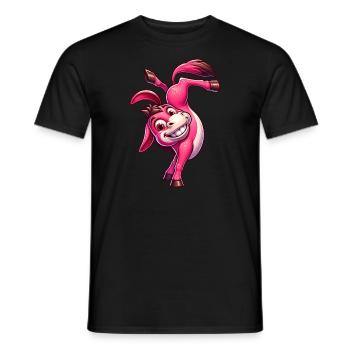 Mignon Anneau Rose Âne Dessin Animé Sportif - T-shirt homme - noir - Devant - AI Model Male 178 light (178cm)