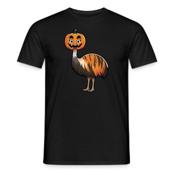 Halloween Fugl Struds Emu Græskar Sjov finurlig - Mænd T-shirt - sort - Foran - AI Model Male 178 light (178cm)
