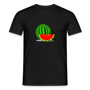 Pixel Art Melone - Männer T-Shirt - Schwarz - Vorne - AI Model Male 178 light (178cm)
