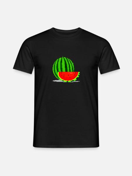 Melone Pixel Art - T-shirt uomo - nero