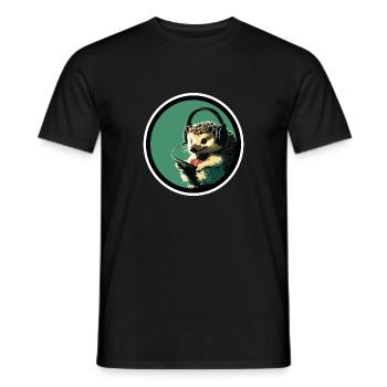Igel mit Kopfhörer - Männer T-Shirt - Schwarz - Vorne - AI Model Male 178 light (178cm)